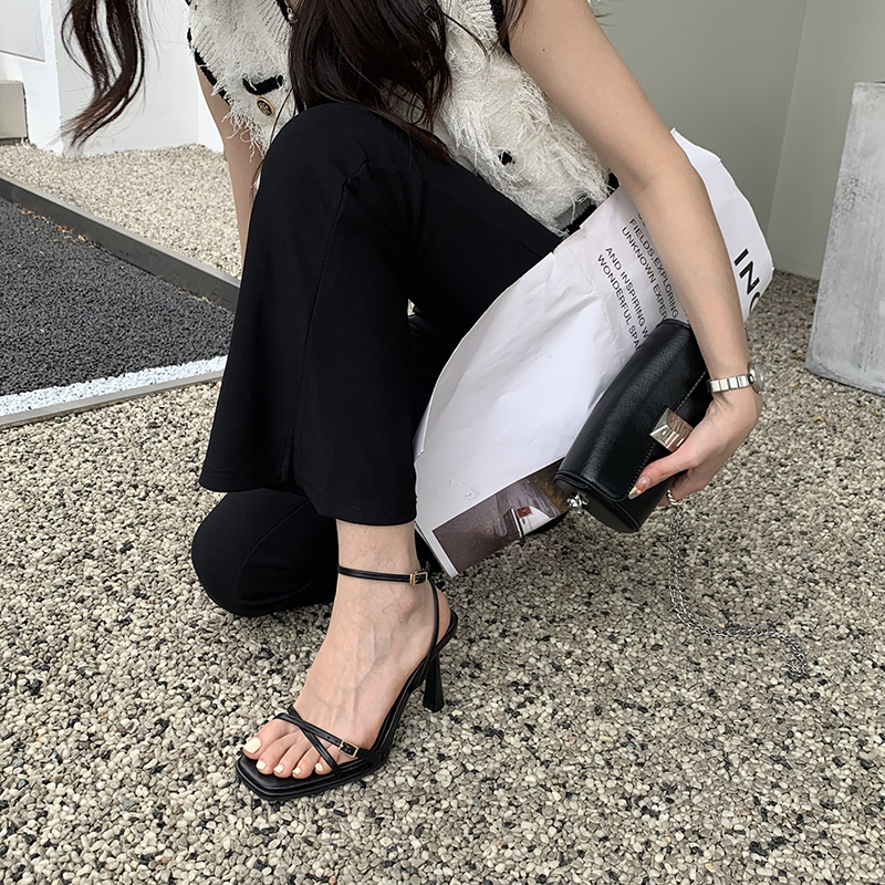 2024 Summer New Fashion Thin Strap High Heel Sandals European and American Style Square Toe Buckle Open Toe Women Shoes 2172 - Image 3