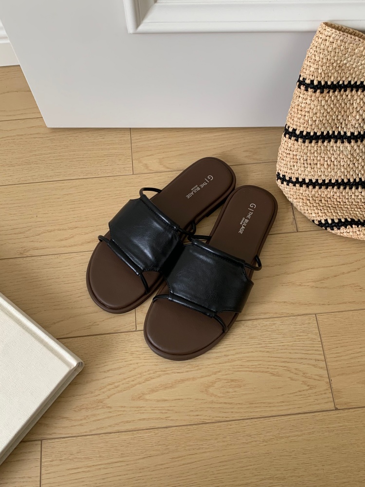 Summer New French Flat One-Strap Slippers Women Fairy Style Korean Versatile Comfortable Soft Sole Casual Slippers - Image 4